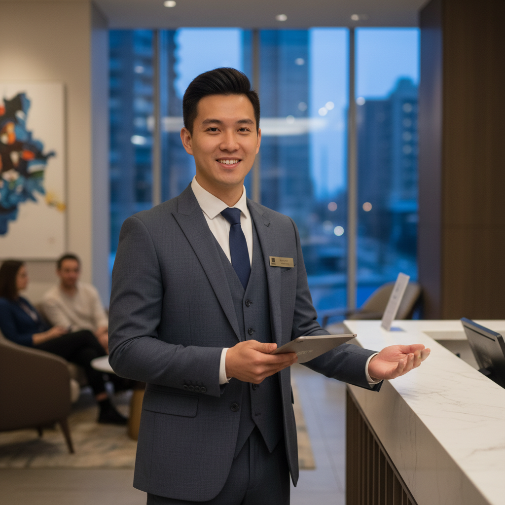 Young male hospitality professional